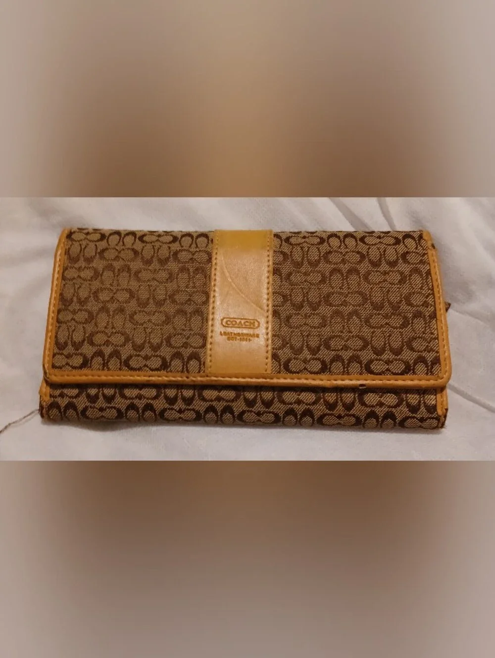 Coach C Signature Mono Jacquard Canvas Follo Wallet